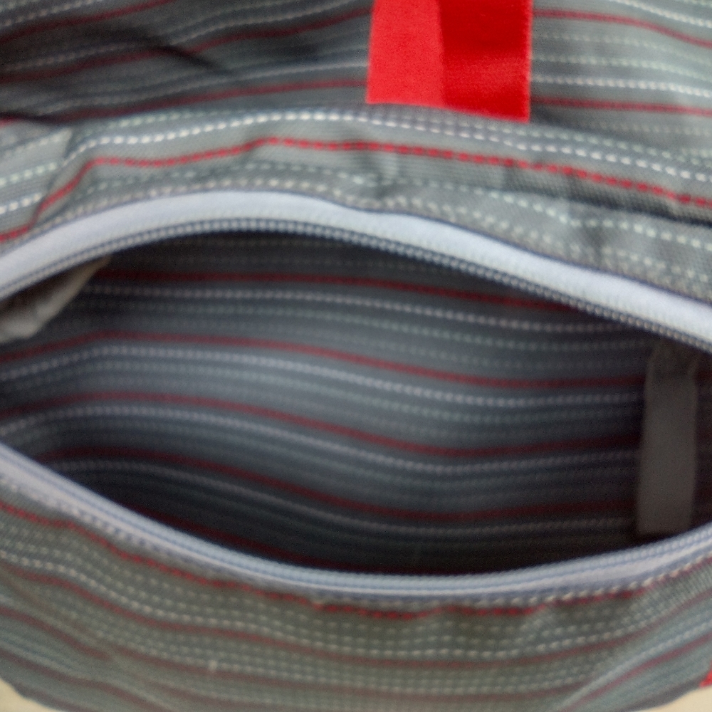 Embark Recycled Content Basic Backpack Gray Red Adjustable Straps - Picture 10 of 13